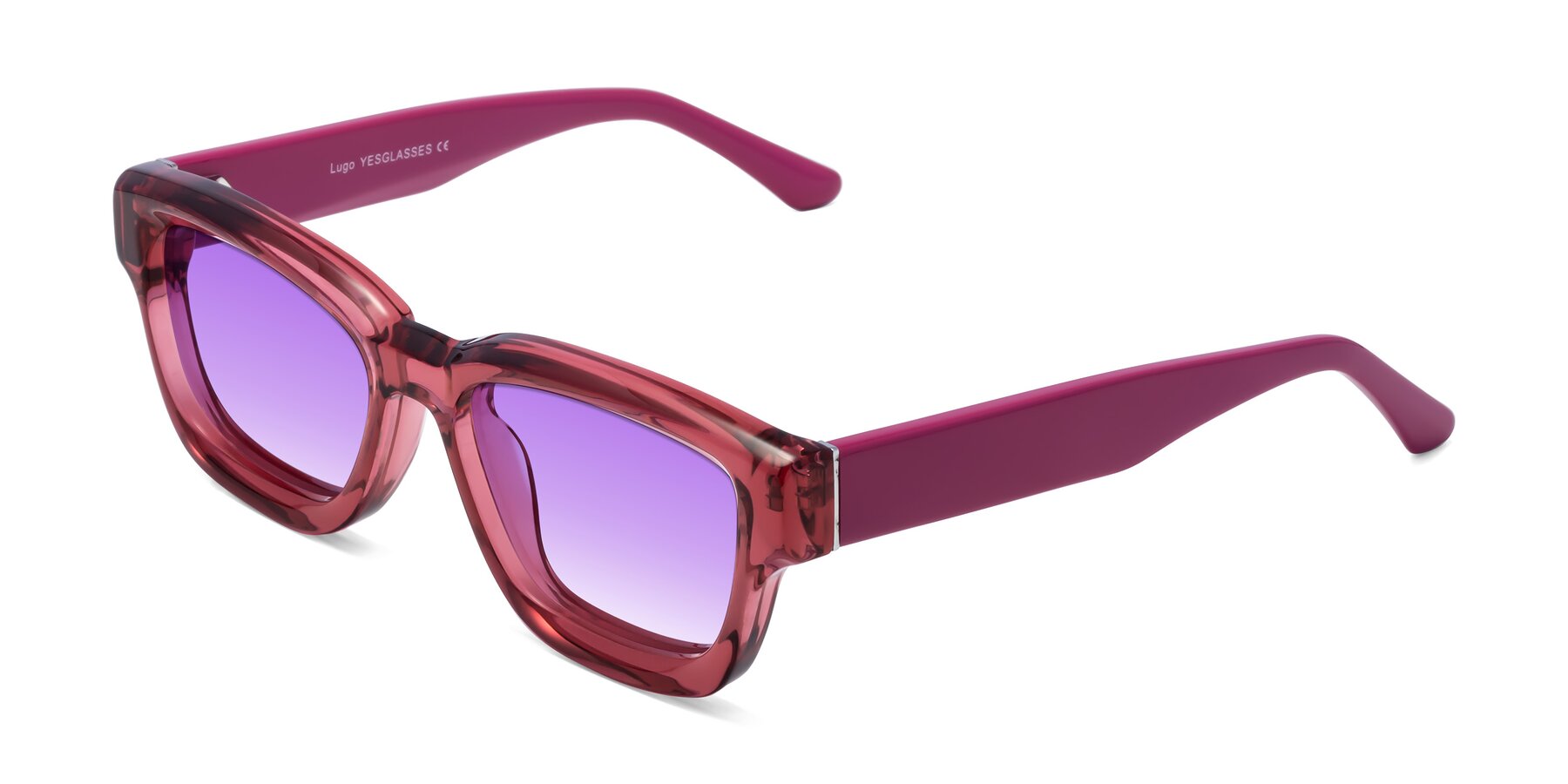 Angle of Lugo in Red with Purple Gradient Lenses