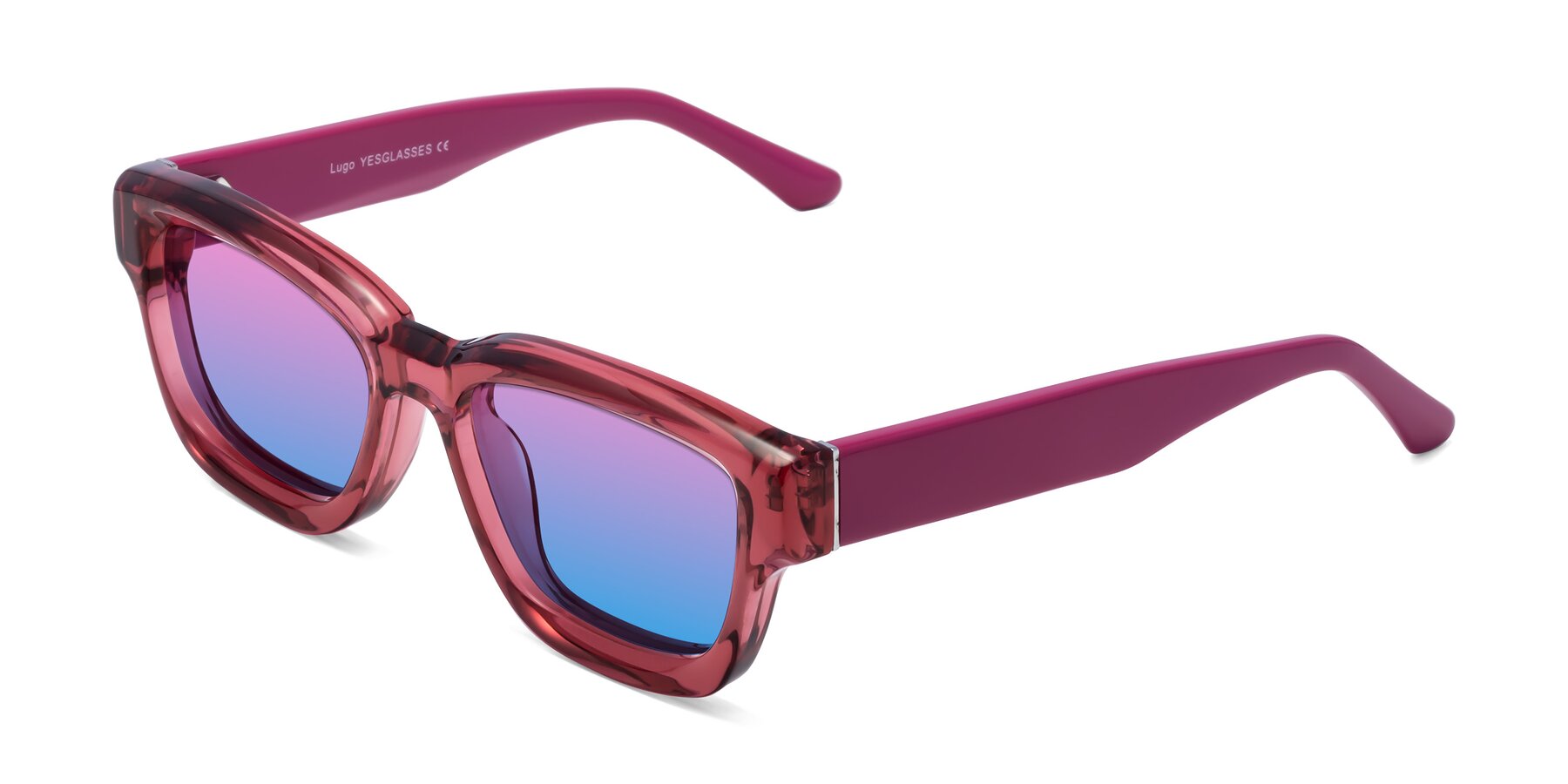 Angle of Lugo in Red with Pink / Blue Gradient Lenses