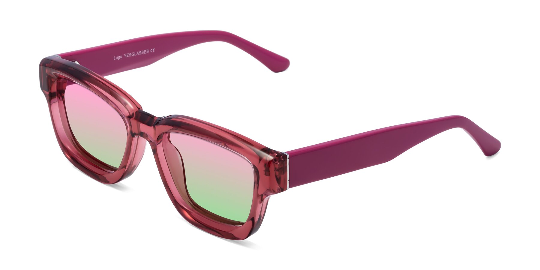 Angle of Lugo in Red with Pink / Green Gradient Lenses