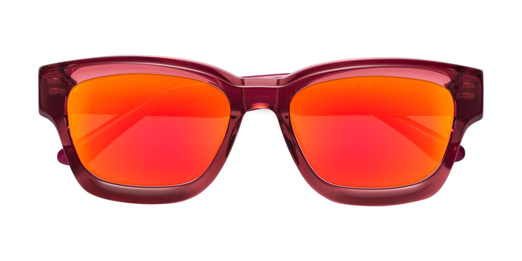 Folded Front of Lugo in Red with Red Gold Mirrored Lenses