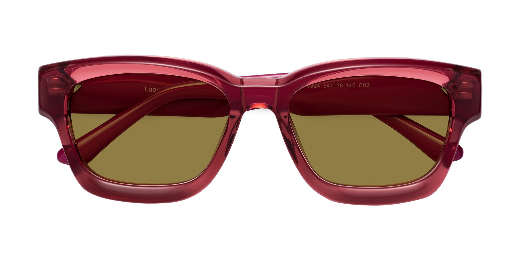 Folded Front of Lugo in Red with Brown Polarized Lenses