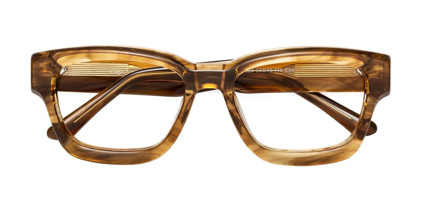 Lugo - Striped Amber Eyeglasses