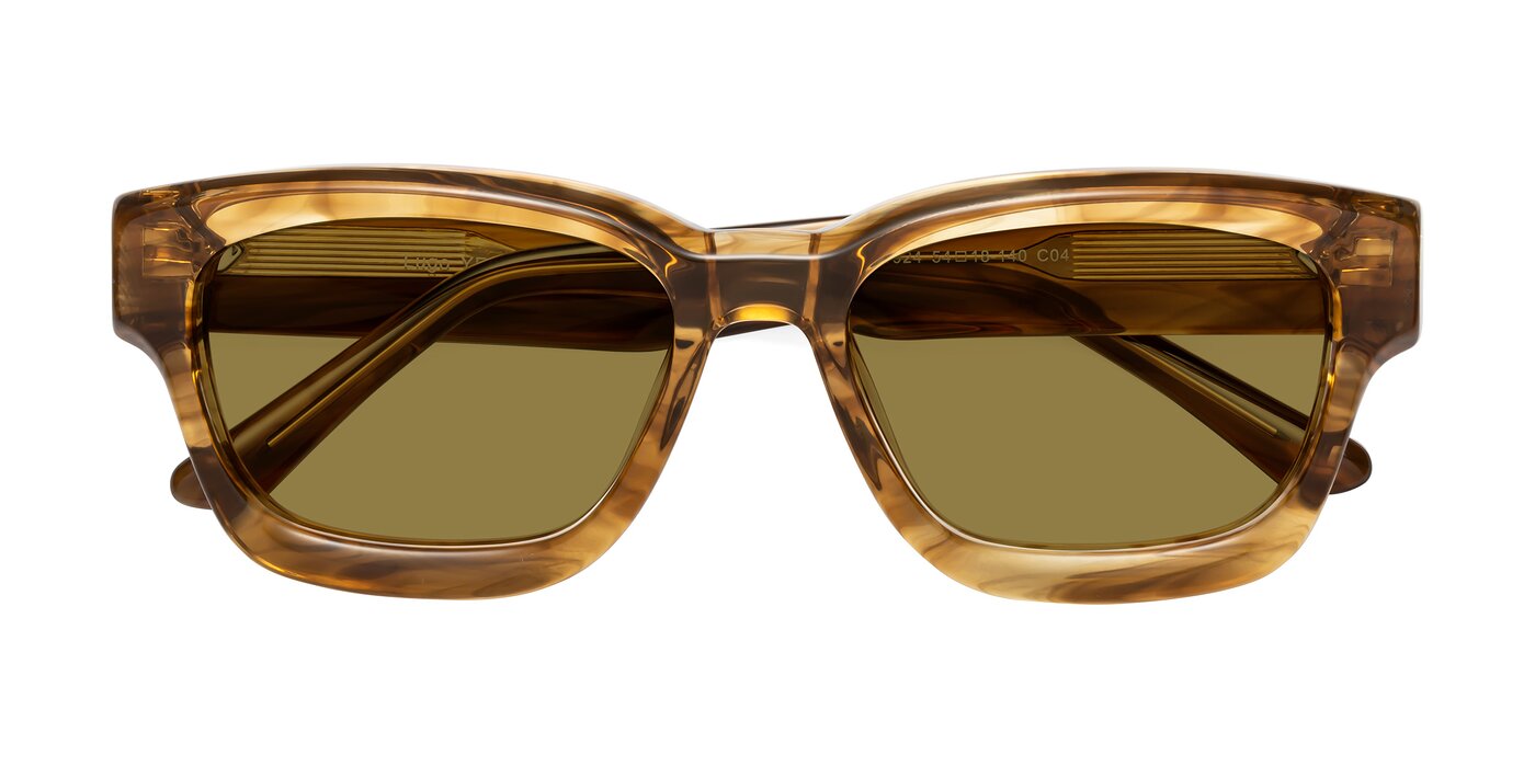 Lugo - Striped Amber Polarized Sunglasses