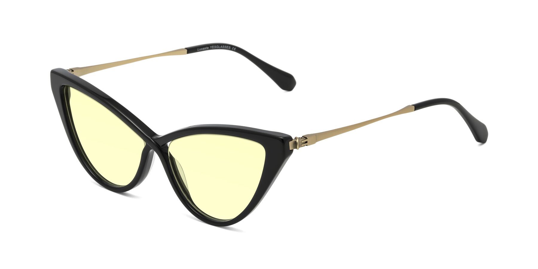 Angle of Lucasta in Black with Light Yellow Tinted Lenses