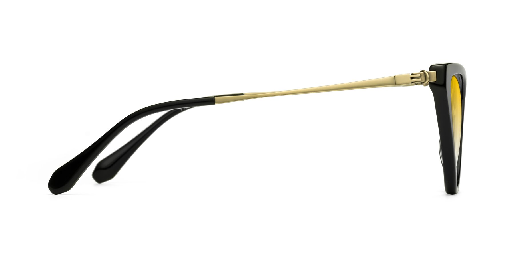 Side of Lucasta in Black with Yellow Gradient Lenses