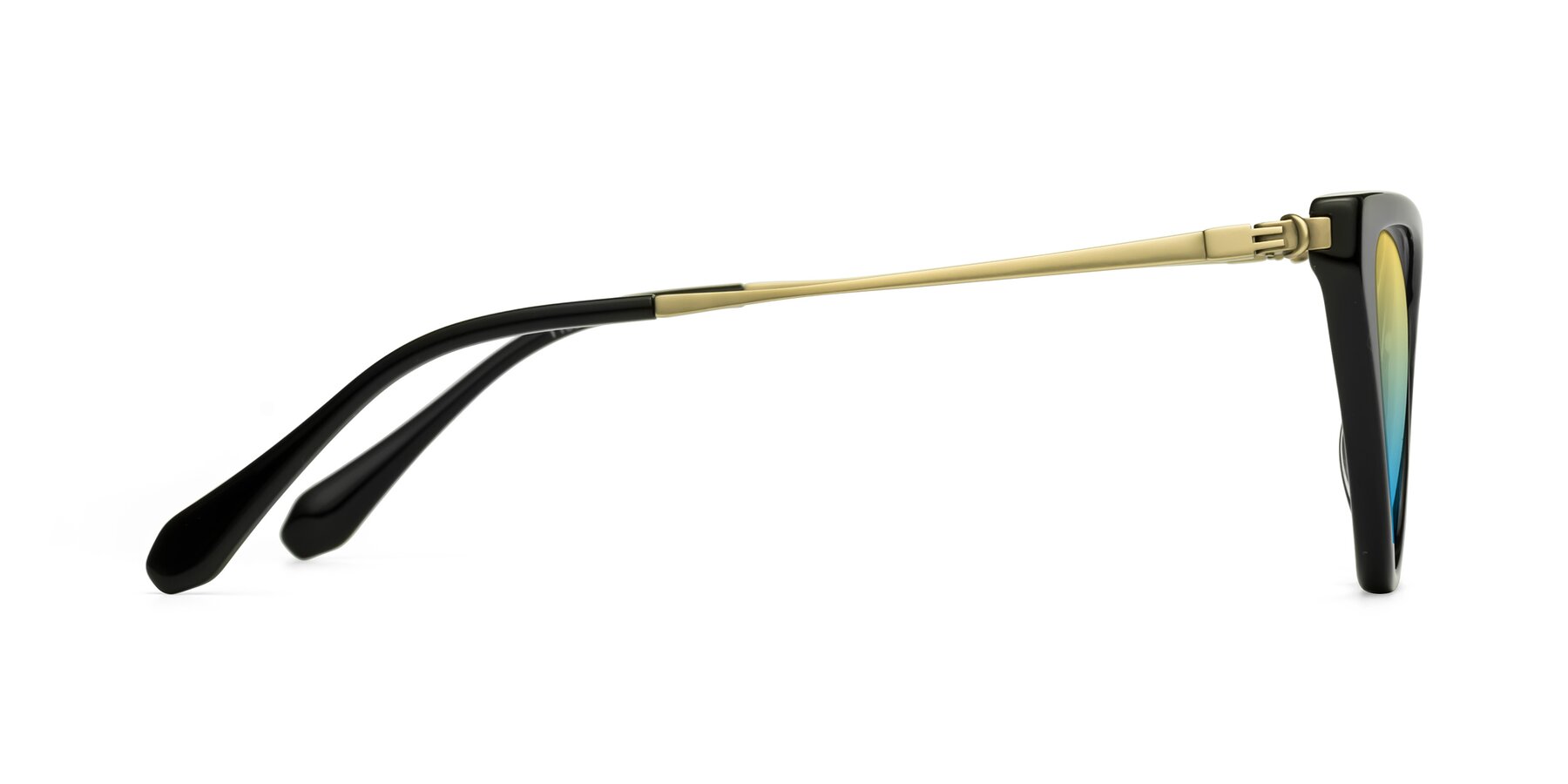 Side of Lucasta in Black with Yellow / Blue Gradient Lenses