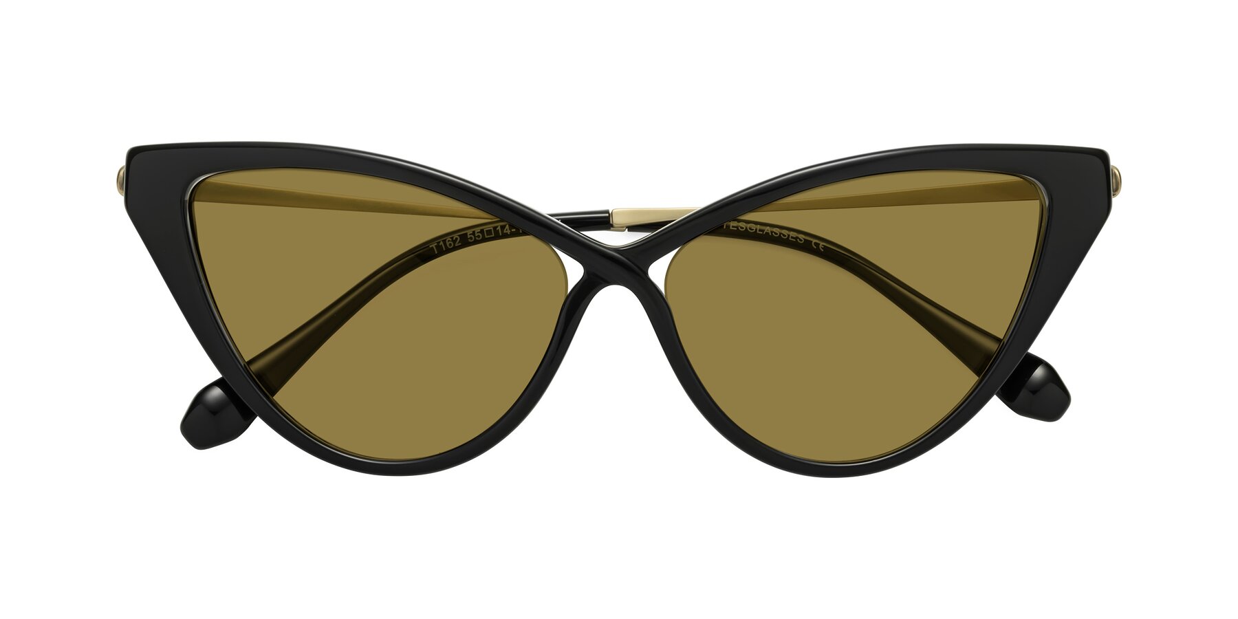 Folded Front of Lucasta in Black with Brown Polarized Lenses