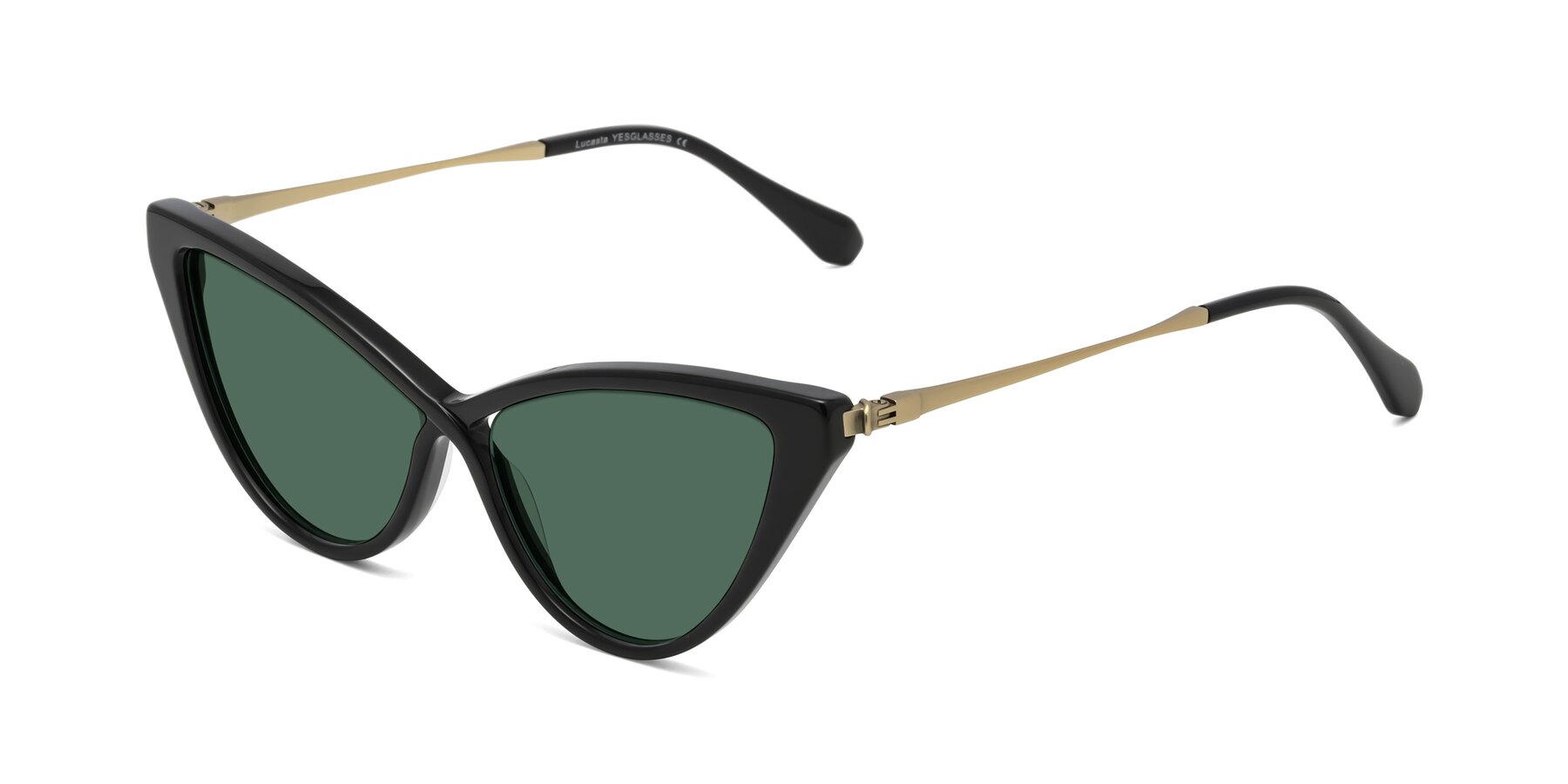 Angle of Lucasta in Black with Green Polarized Lenses