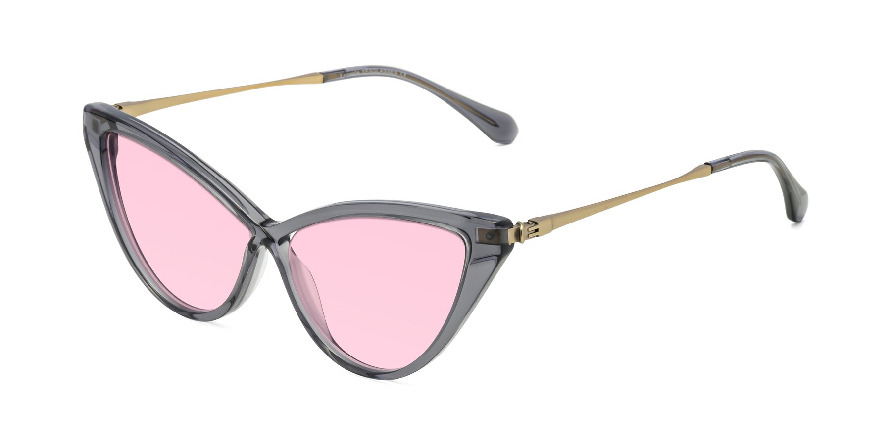 Angle of Lucasta in Transparent Gray with Light Pink Tinted Lenses