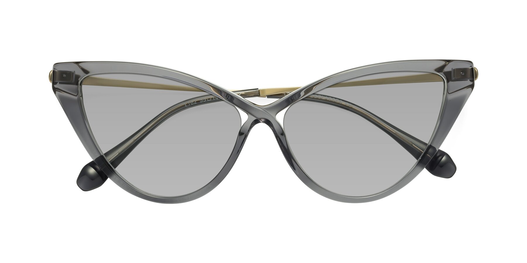 Folded Front of Lucasta in Transparent Gray with Light Gray Tinted Lenses