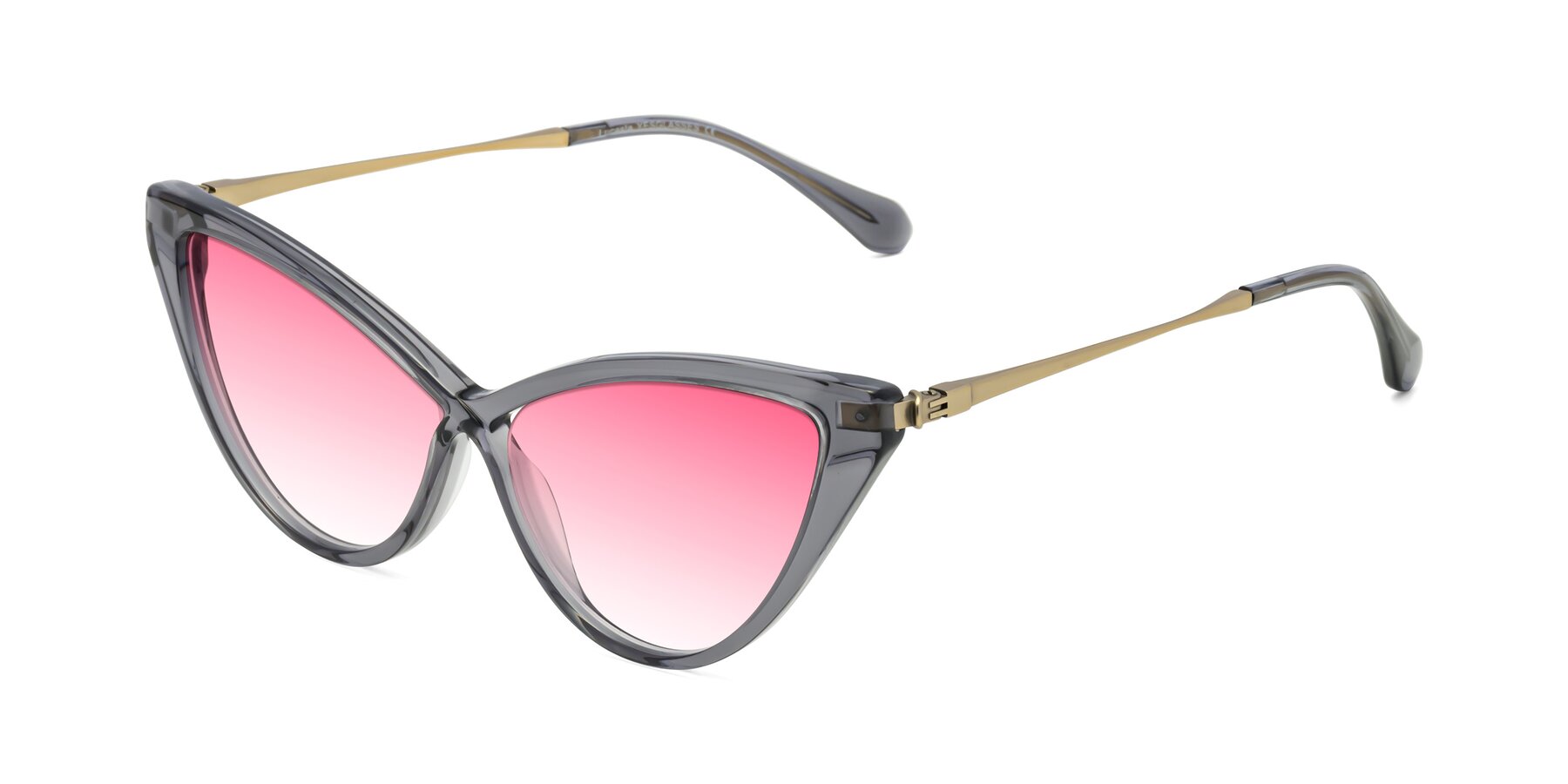 Angle of Lucasta in Transparent Gray with Pink Gradient Lenses