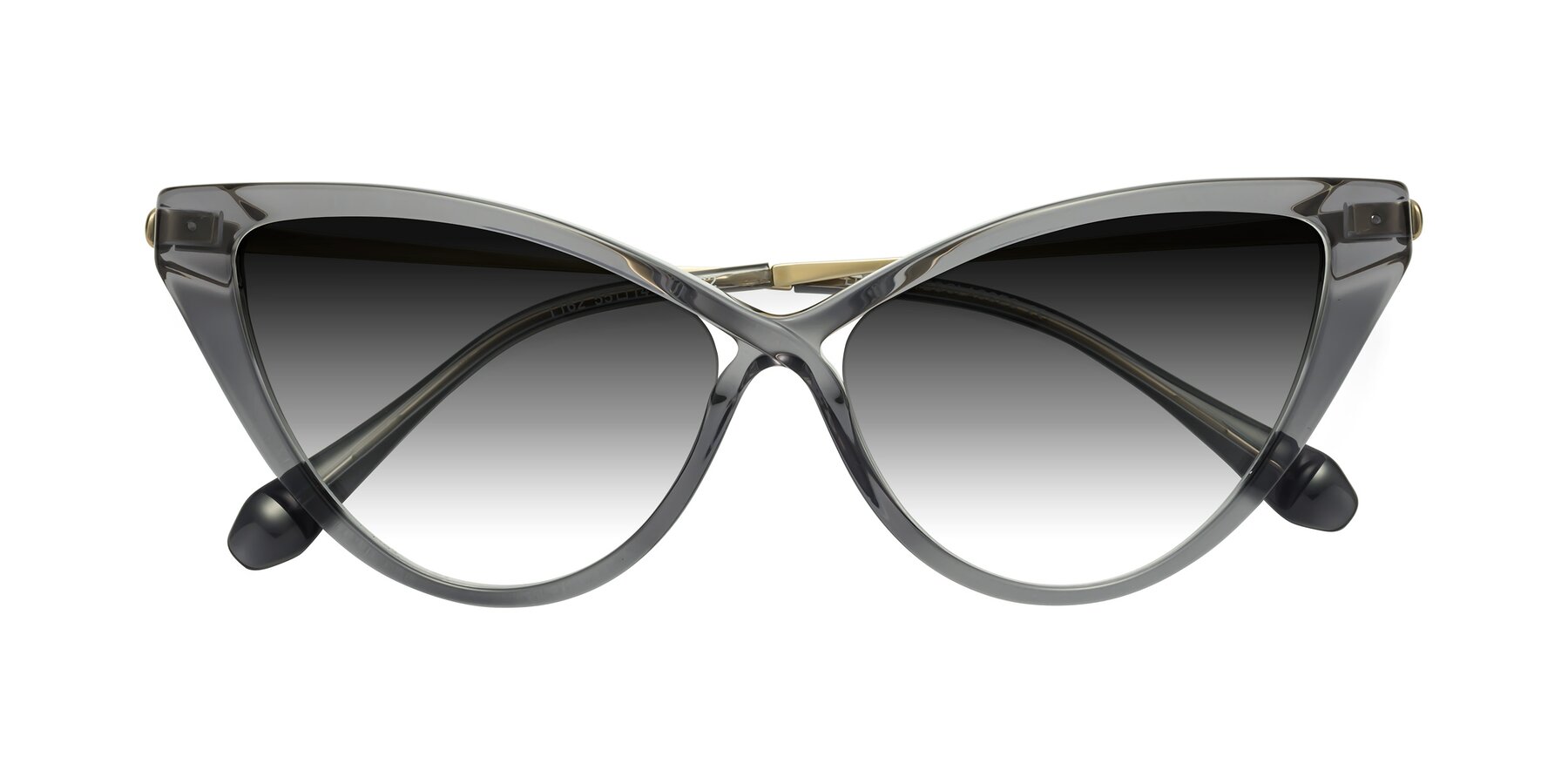 Folded Front of Lucasta in Transparent Gray with Gray Gradient Lenses