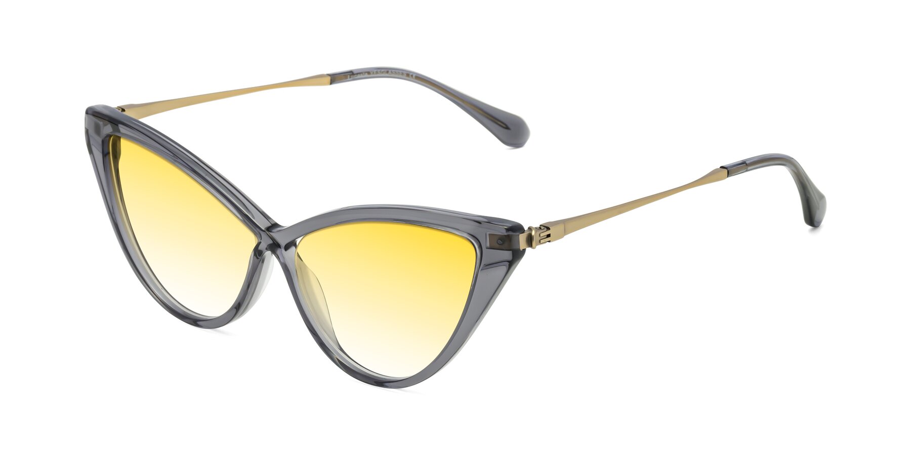 Angle of Lucasta in Transparent Gray with Yellow Gradient Lenses