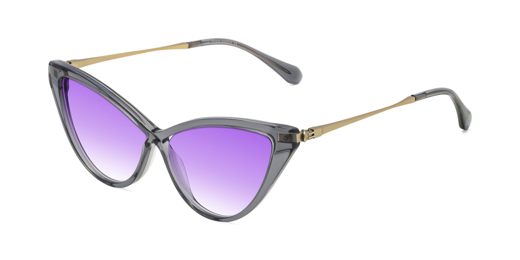 Angle of Lucasta in Transparent Gray with Purple Gradient Lenses