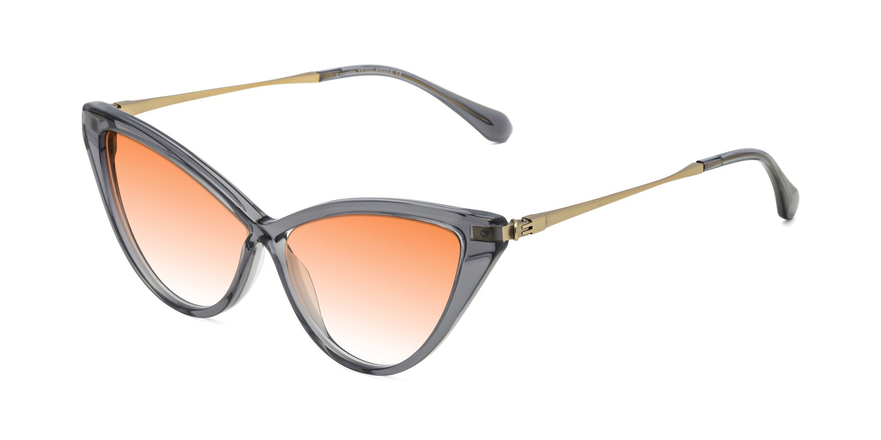 Angle of Lucasta in Transparent Gray with Orange Gradient Lenses