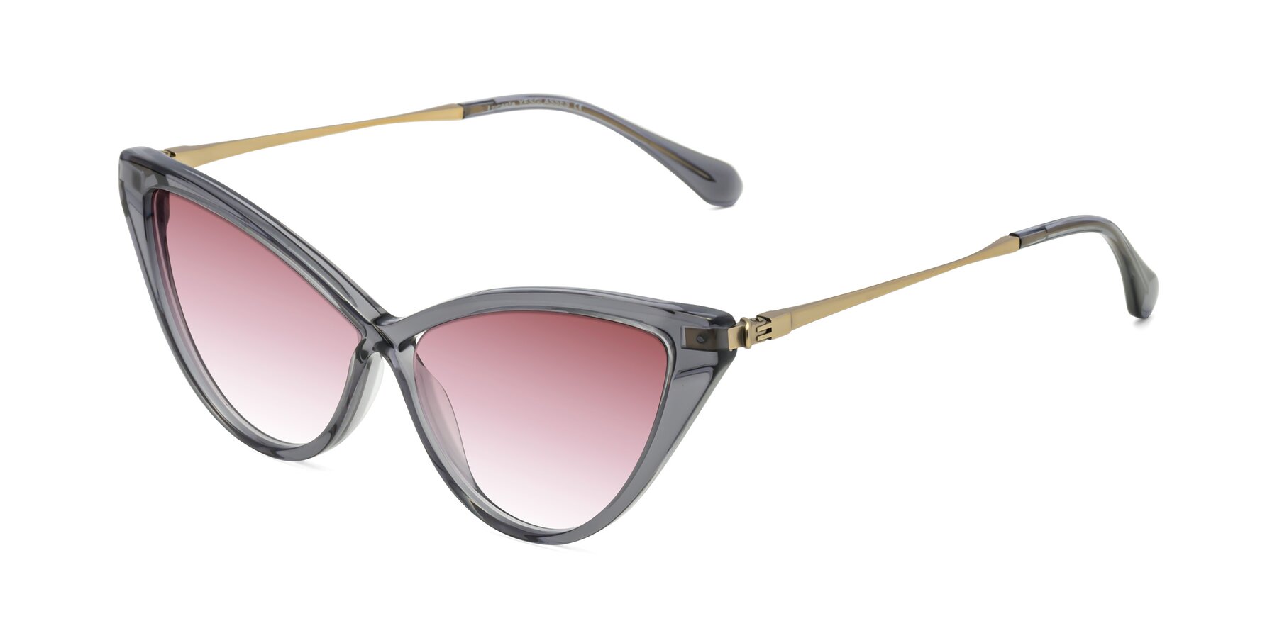 Angle of Lucasta in Transparent Gray with Garnet Gradient Lenses