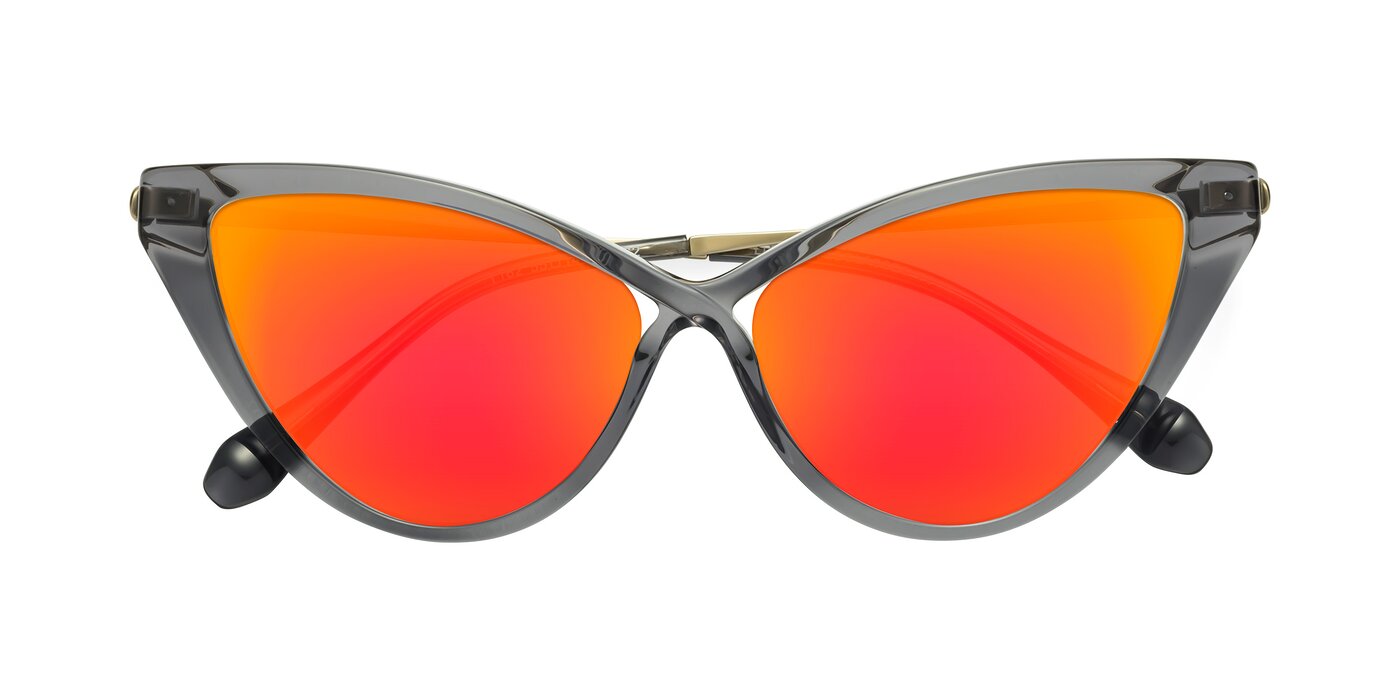 Lucasta - Transparent Gray Flash Mirrored Sunglasses