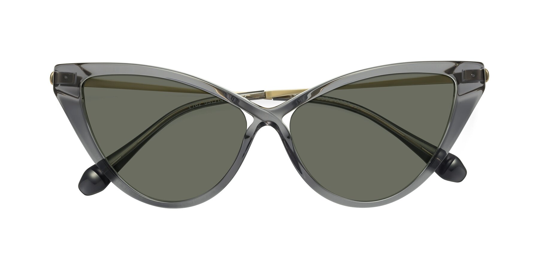 Folded Front of Lucasta in Transparent Gray with Gray Polarized Lenses