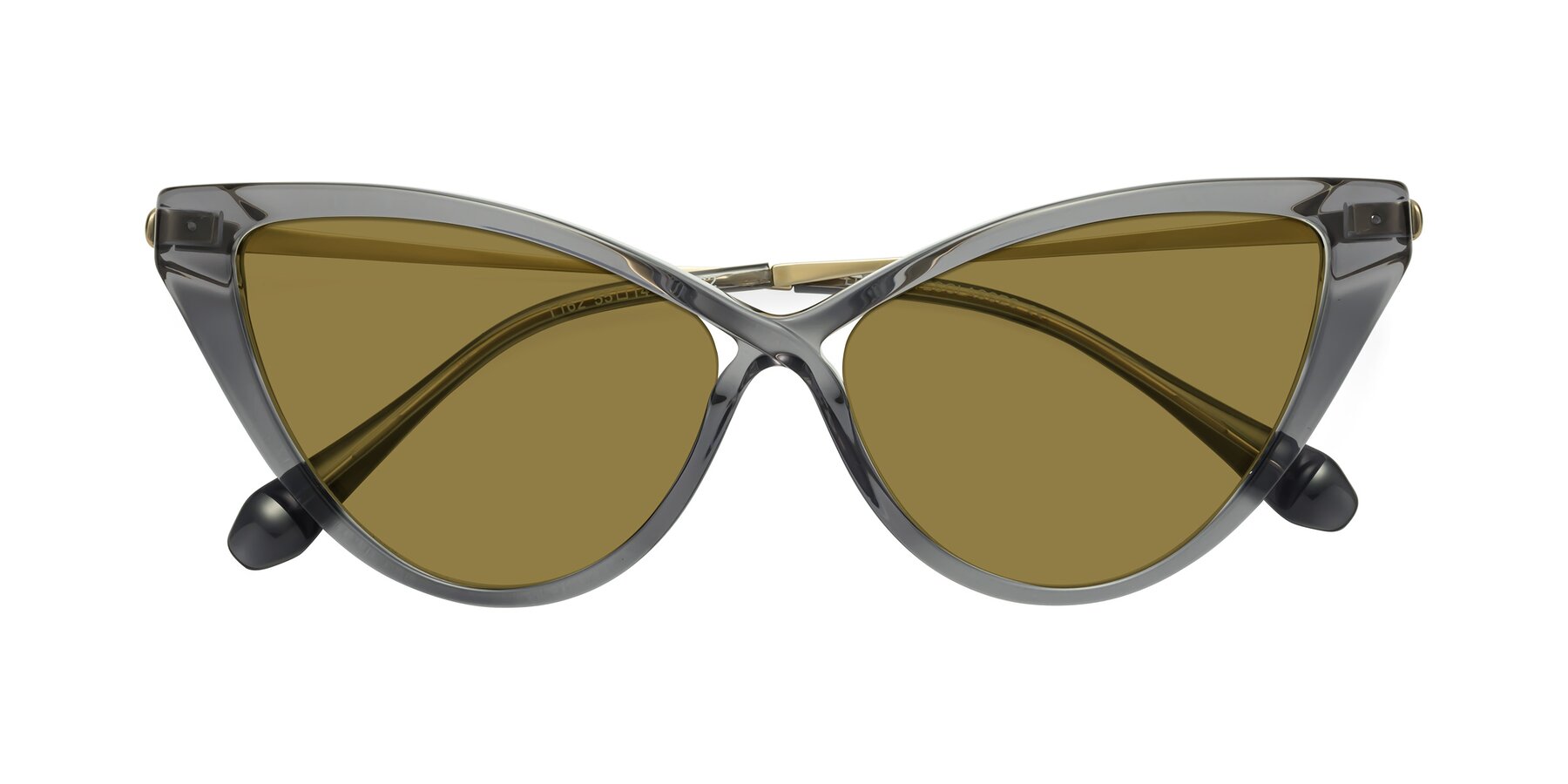 Folded Front of Lucasta in Transparent Gray with Brown Polarized Lenses