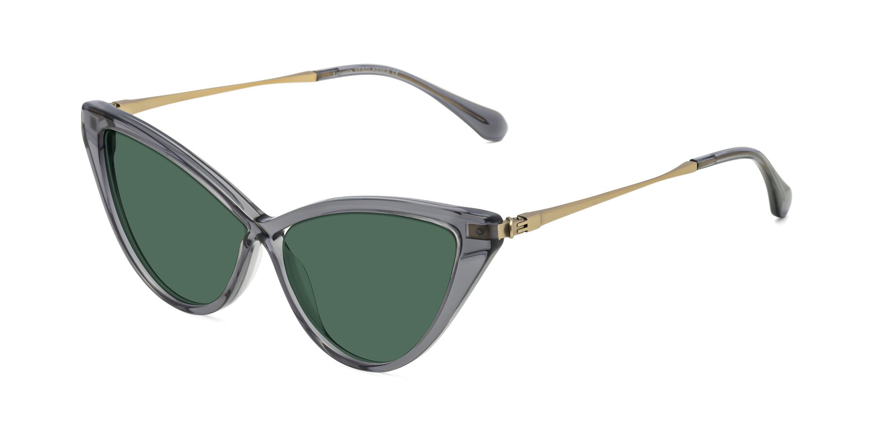 Angle of Lucasta in Transparent Gray with Green Polarized Lenses