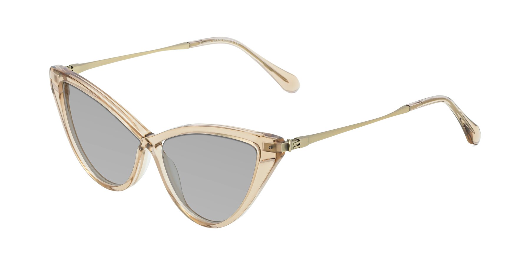 Angle of Lucasta in Champagne with Light Gray Tinted Lenses