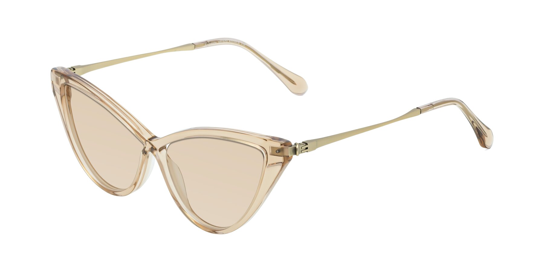 Angle of Lucasta in Champagne with Light Brown Tinted Lenses