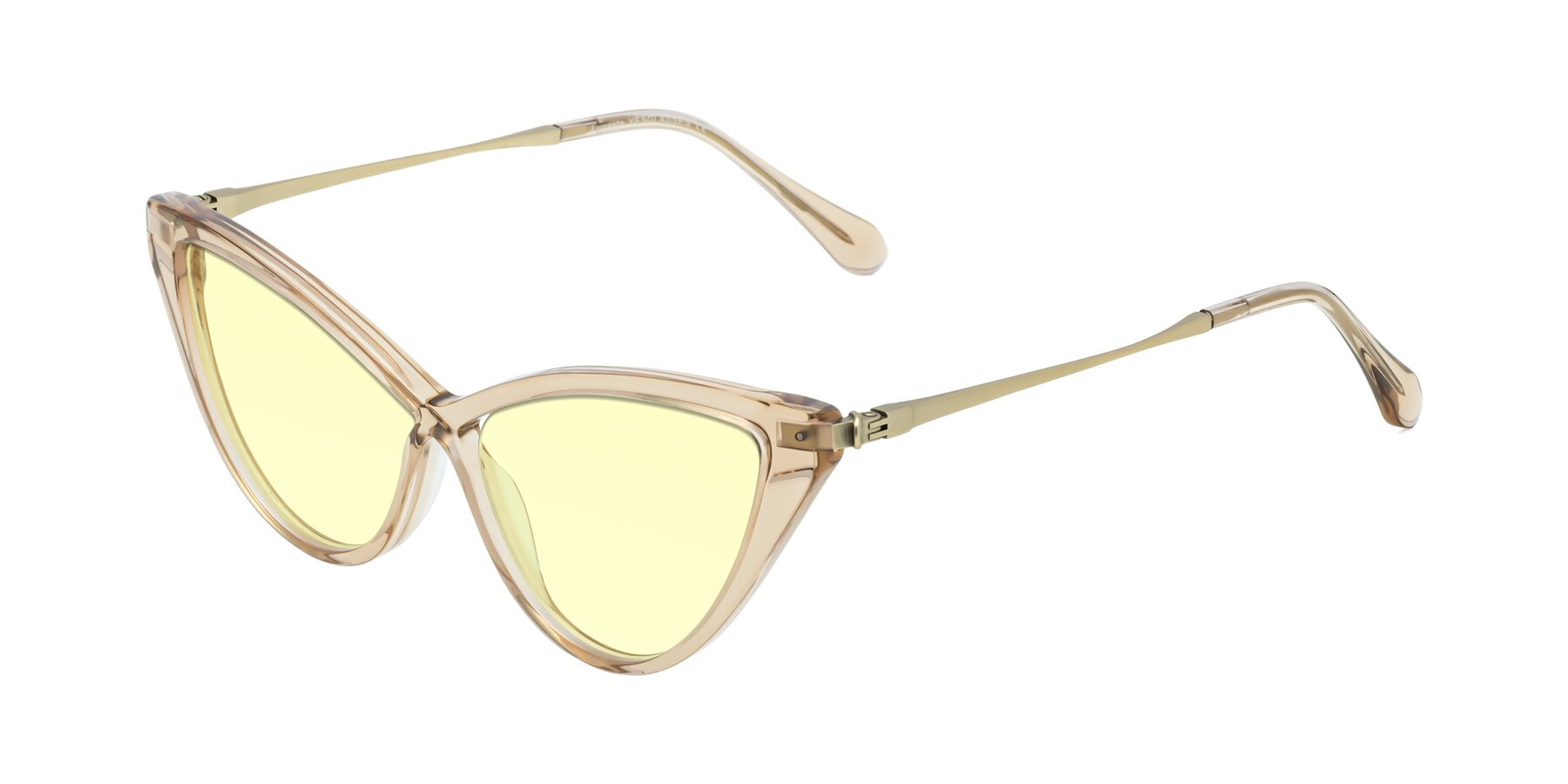 Angle of Lucasta in Champagne with Light Yellow Tinted Lenses