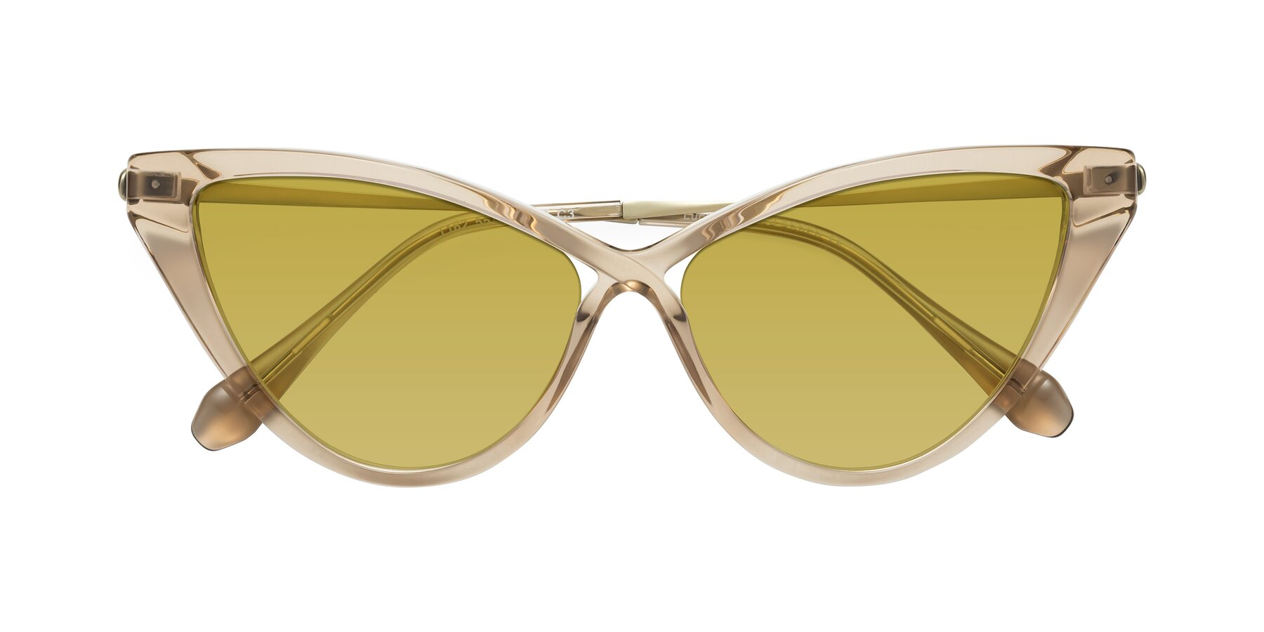 Folded Front of Lucasta in Champagne with Champagne Tinted Lenses