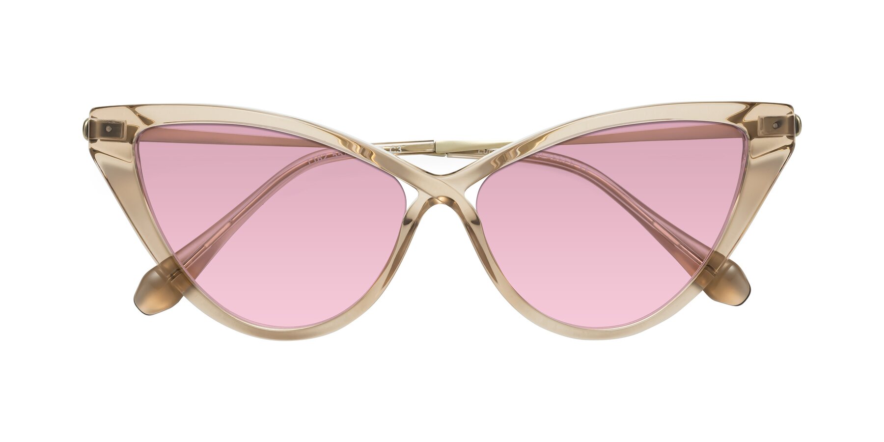 Folded Front of Lucasta in Champagne with Light Wine Tinted Lenses