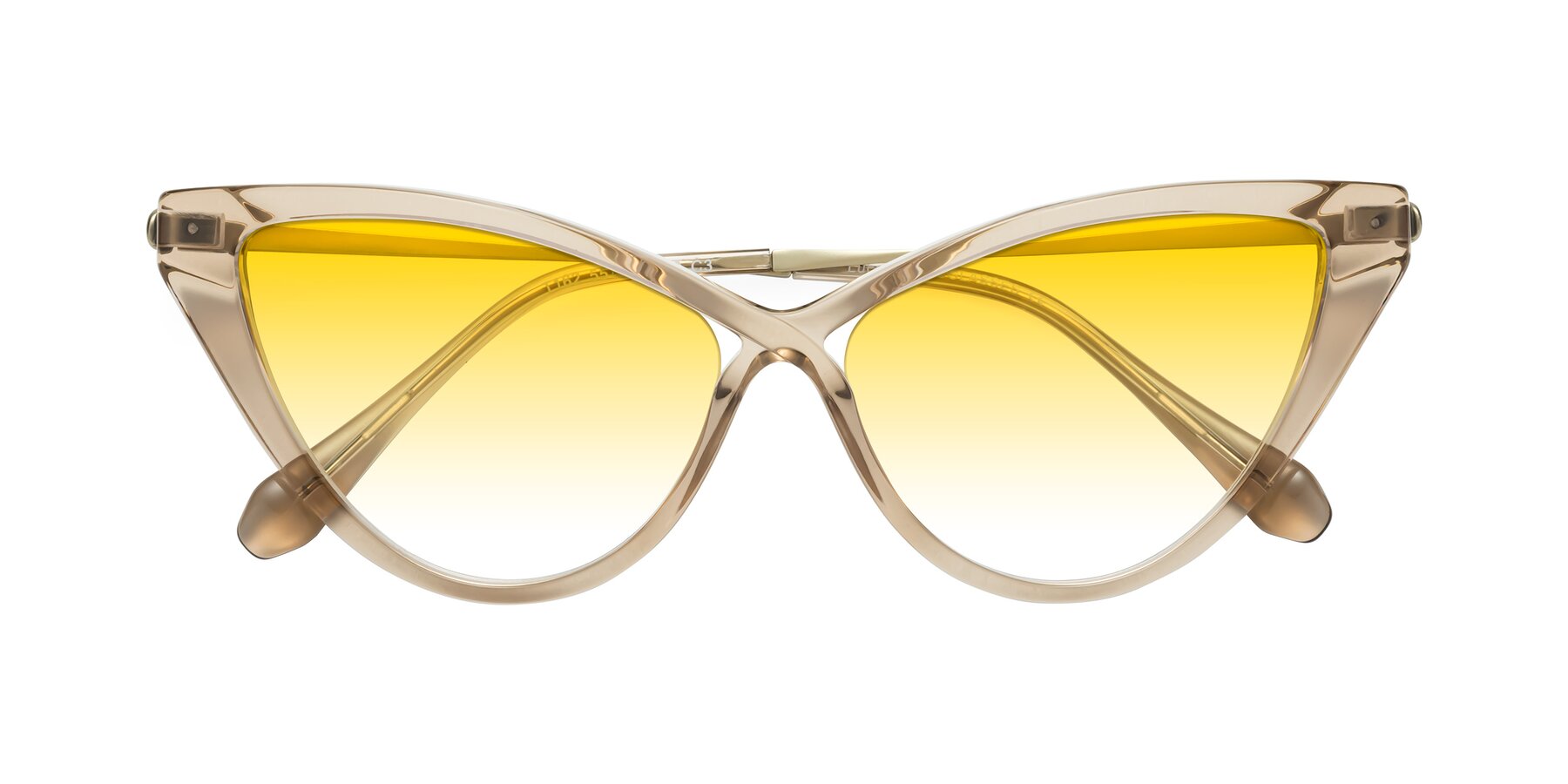 Folded Front of Lucasta in Champagne with Yellow Gradient Lenses