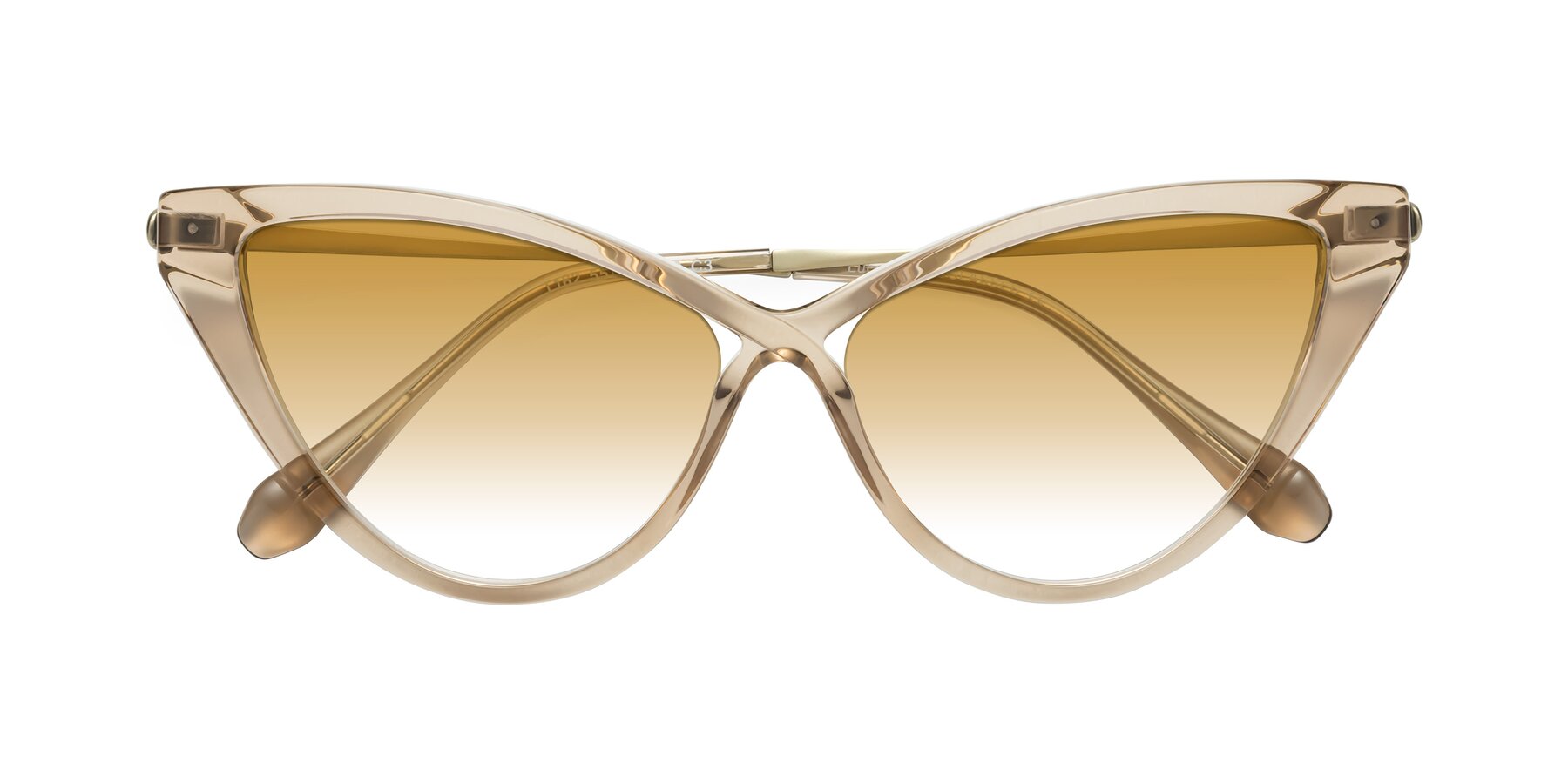 Folded Front of Lucasta in Champagne with Champagne Gradient Lenses