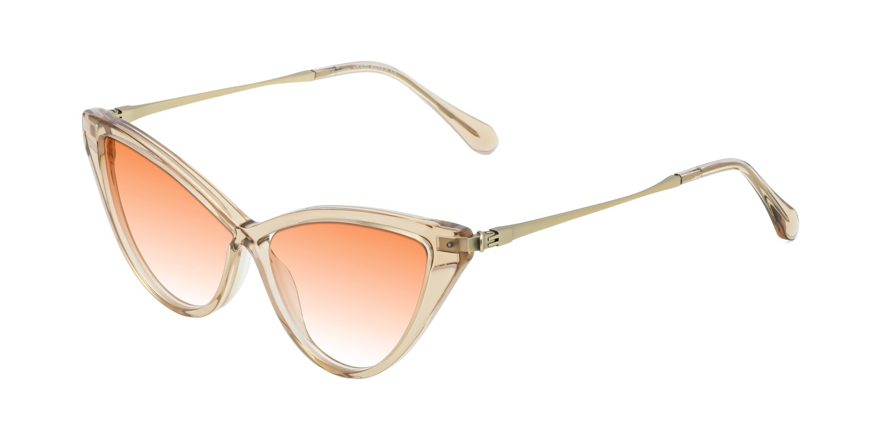 Angle of Lucasta in Champagne with Orange Gradient Lenses