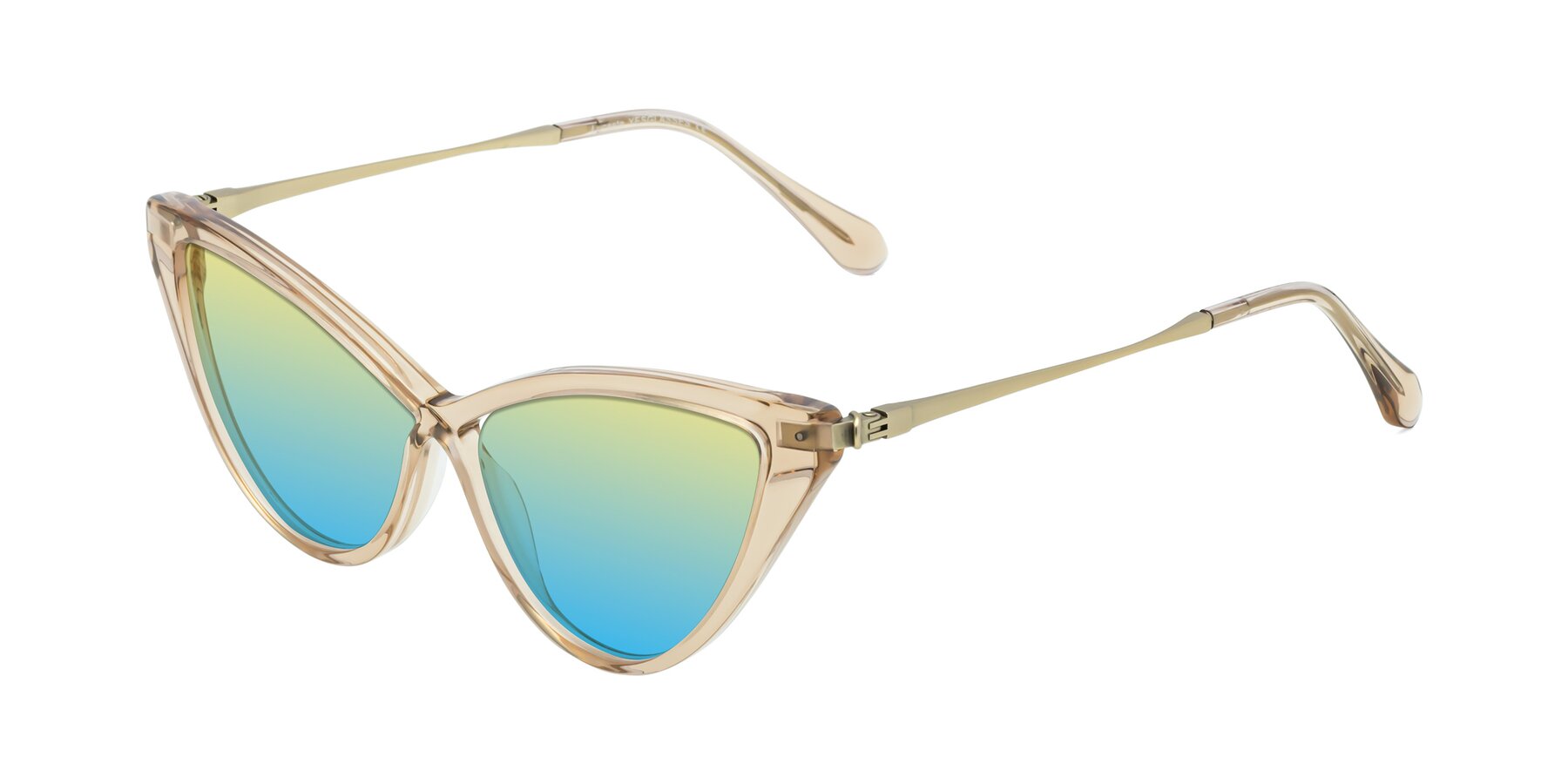 Angle of Lucasta in Champagne with Yellow / Blue Gradient Lenses