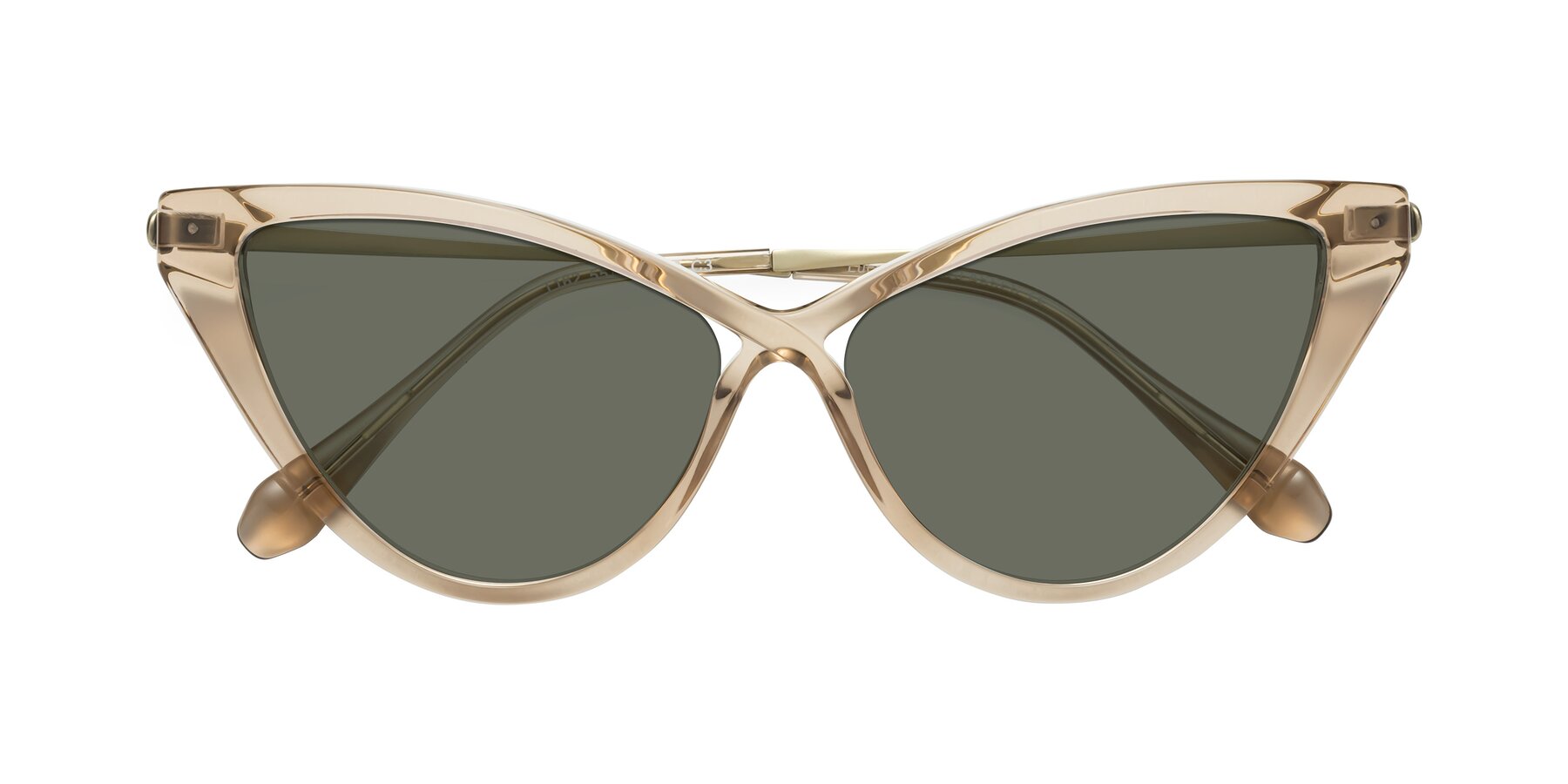 Folded Front of Lucasta in Champagne with Gray Polarized Lenses