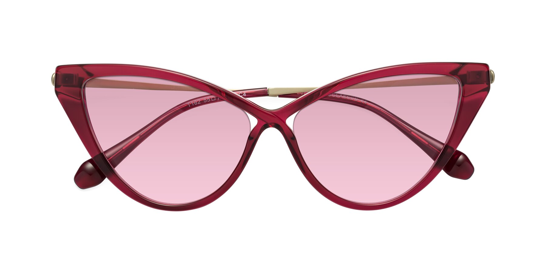 Folded Front of Lucasta in Wine with Light Wine Tinted Lenses