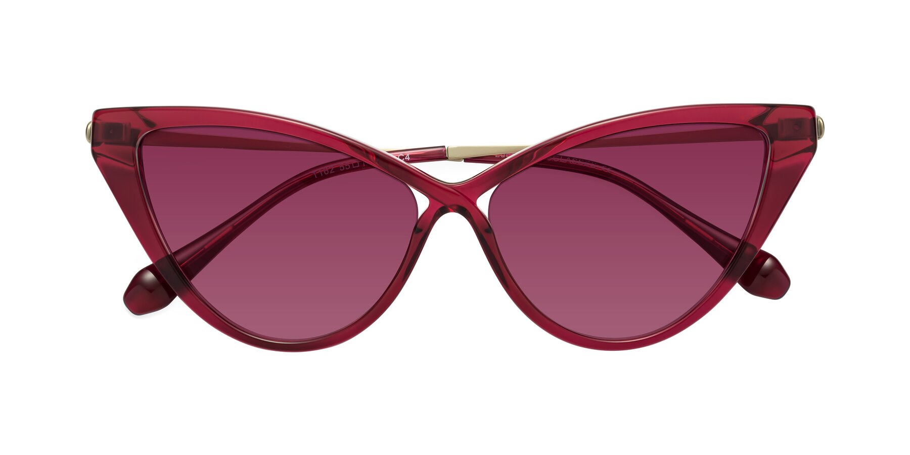 Folded Front of Lucasta in Wine with Wine Tinted Lenses