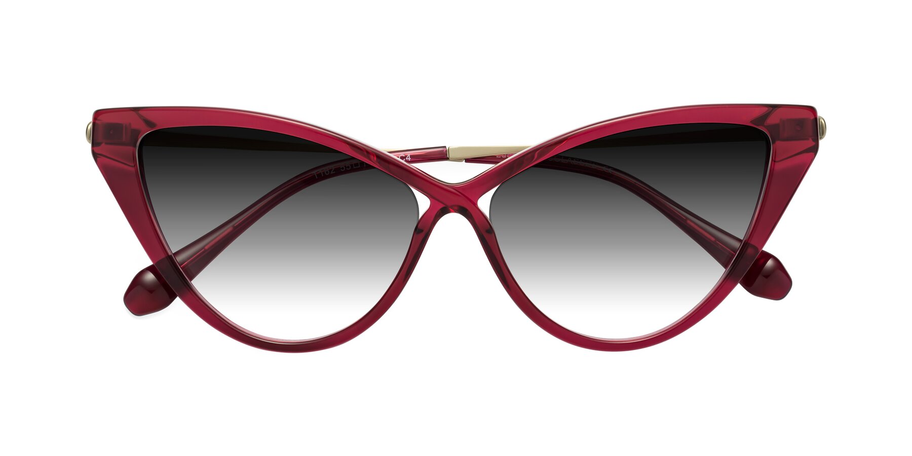 Folded Front of Lucasta in Wine with Gray Gradient Lenses