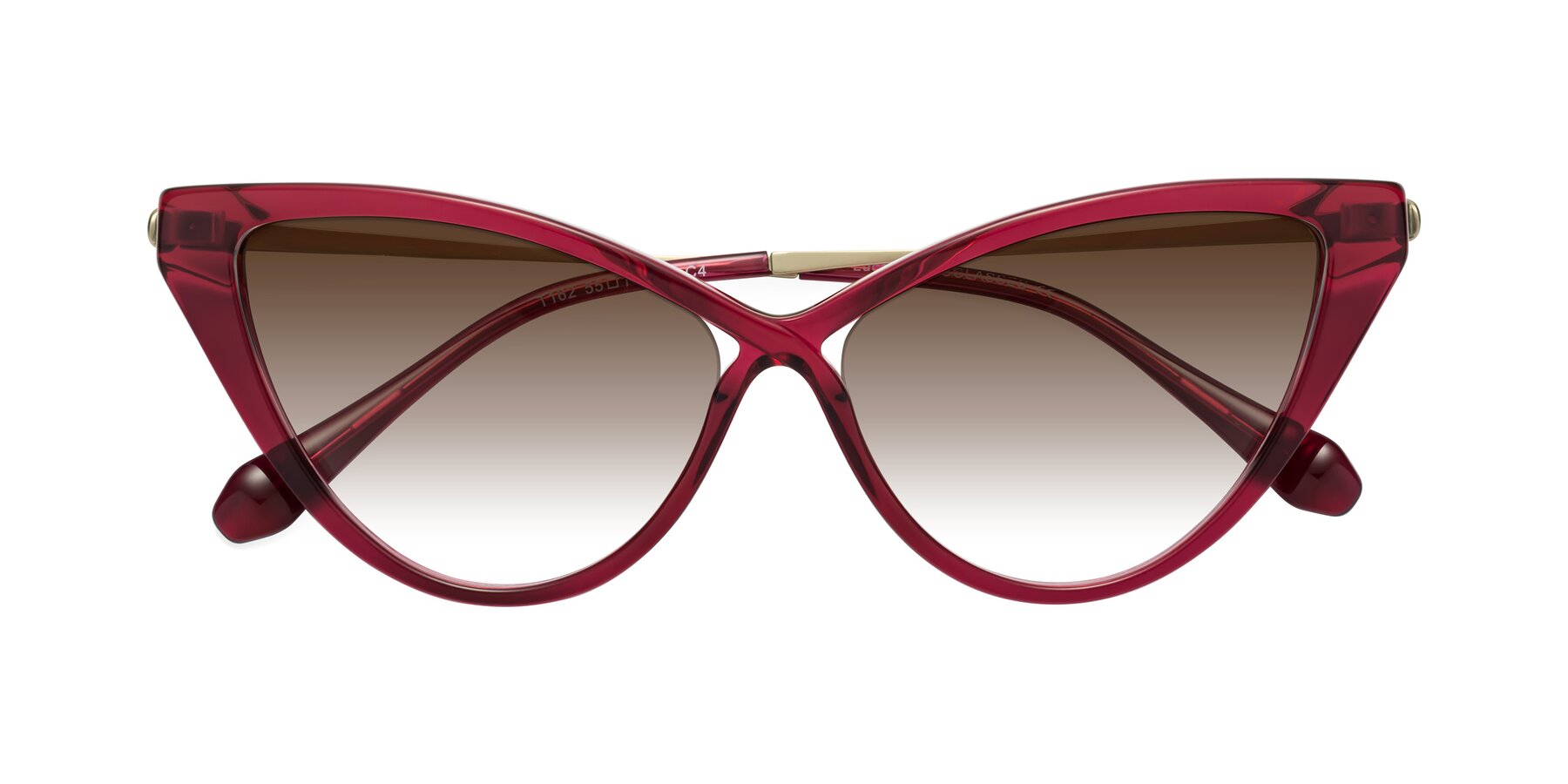 Folded Front of Lucasta in Wine with Brown Gradient Lenses