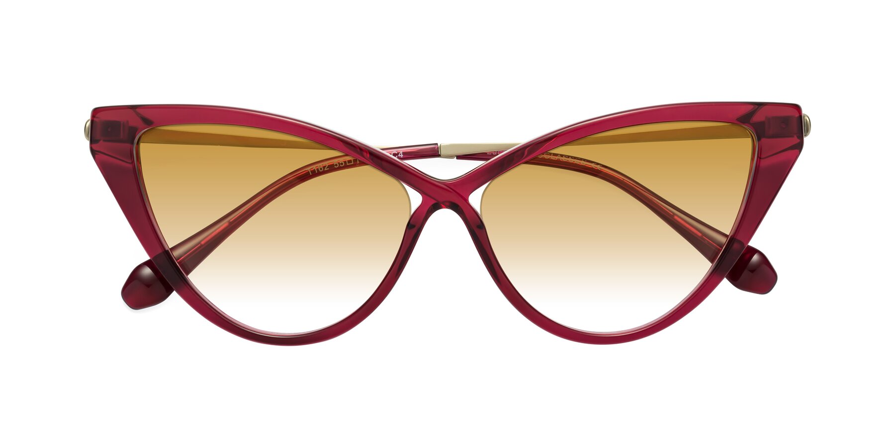Folded Front of Lucasta in Wine with Champagne Gradient Lenses