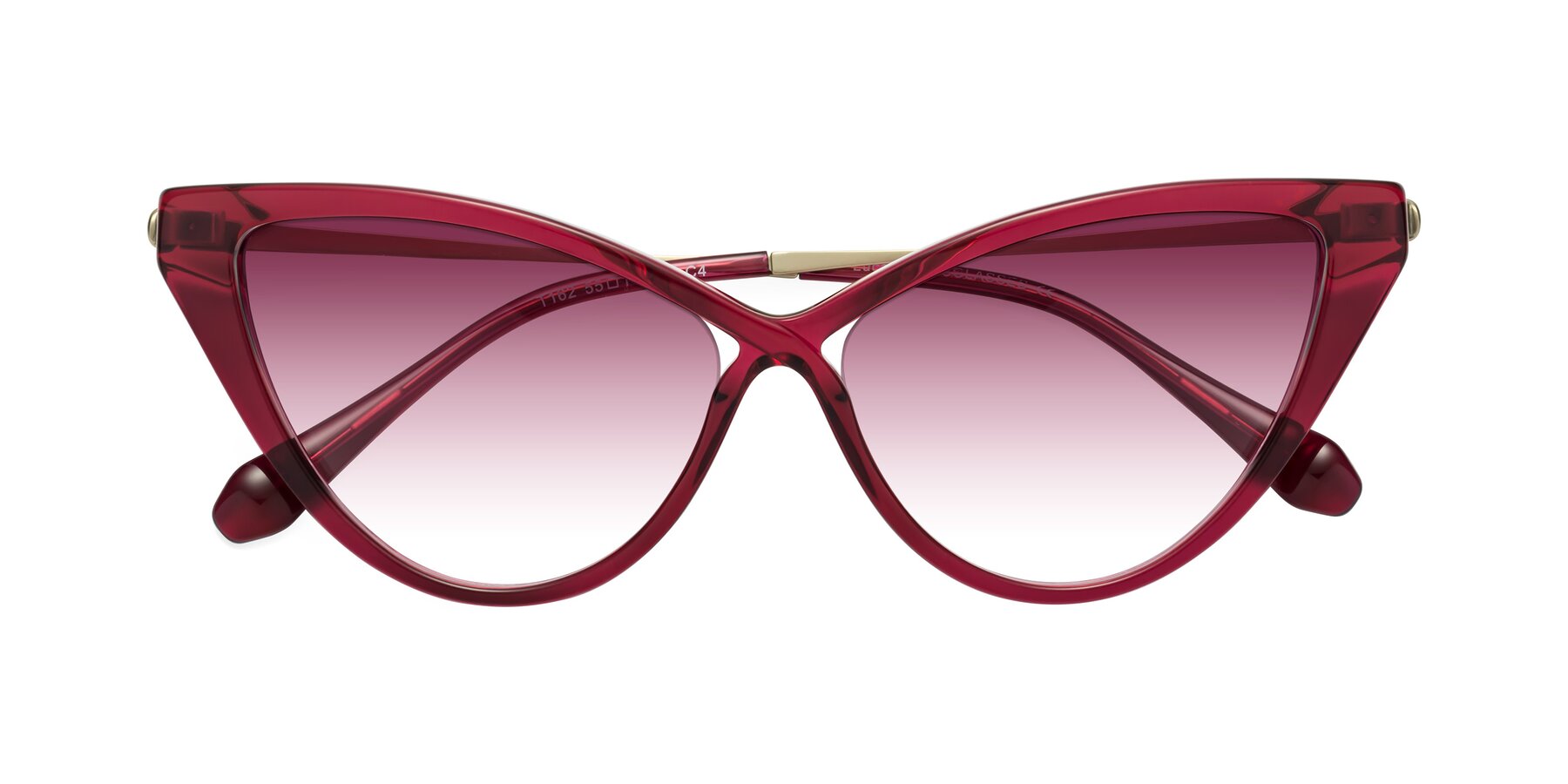 Folded Front of Lucasta in Wine with Wine Gradient Lenses