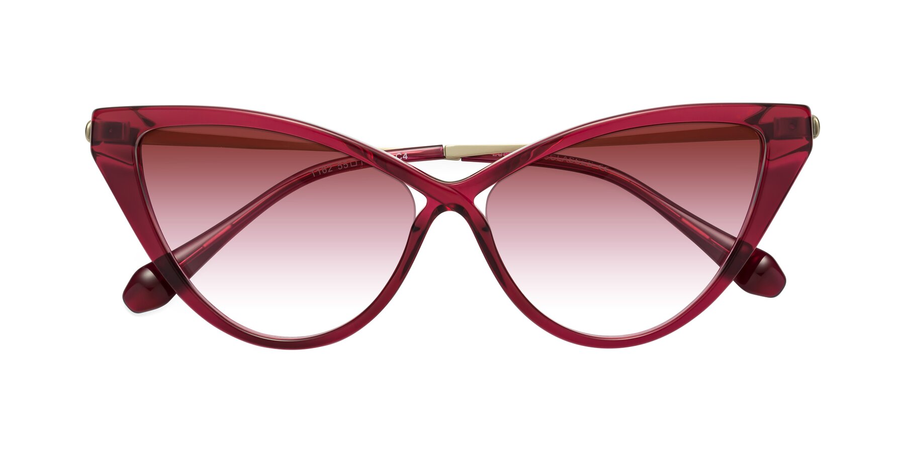 Folded Front of Lucasta in Wine with Garnet Gradient Lenses