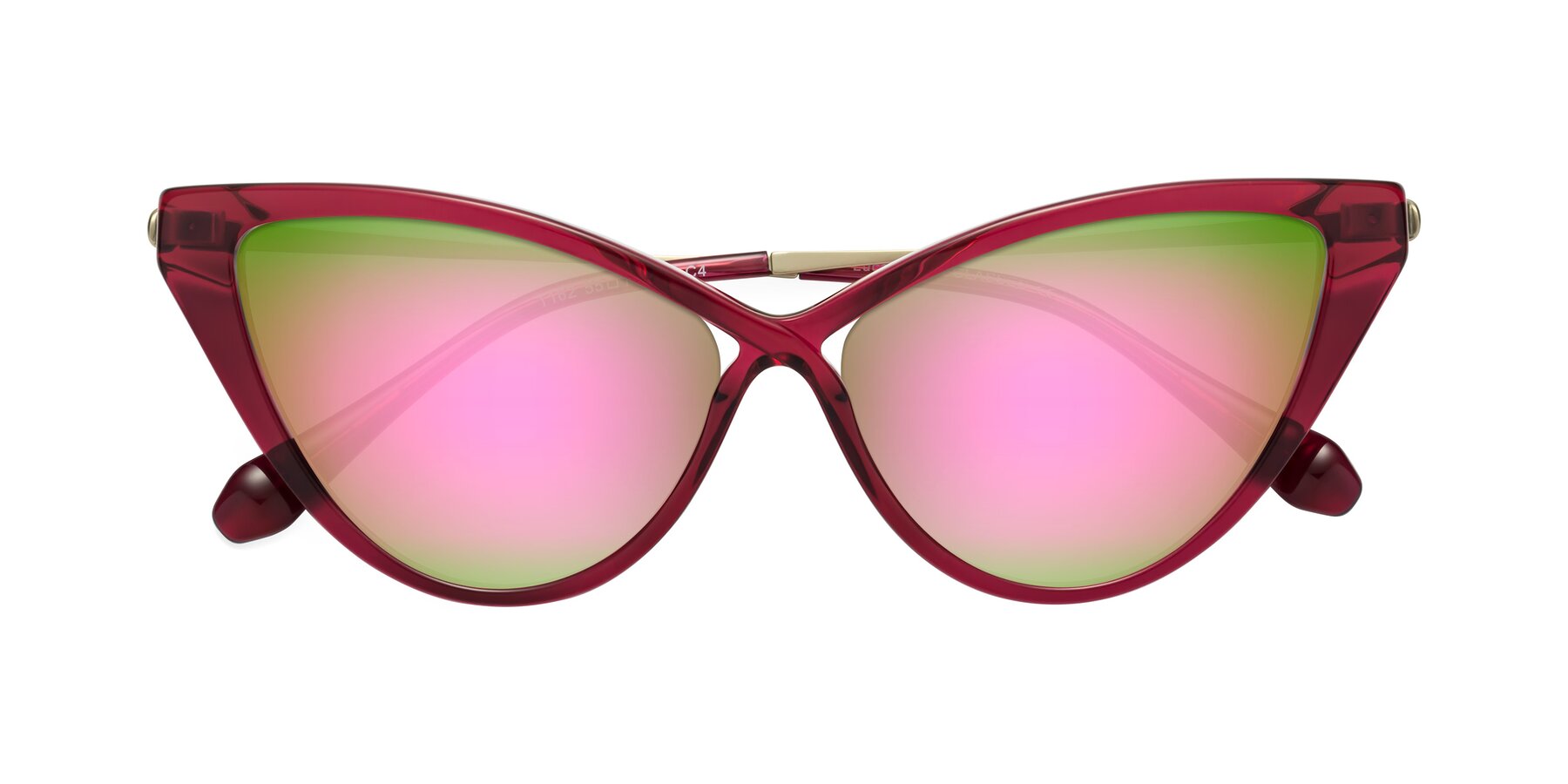 Folded Front of Lucasta in Wine with Pink Mirrored Lenses
