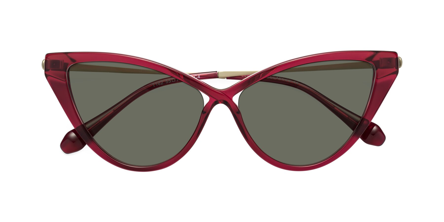 Folded Front of Lucasta in Wine with Gray Polarized Lenses