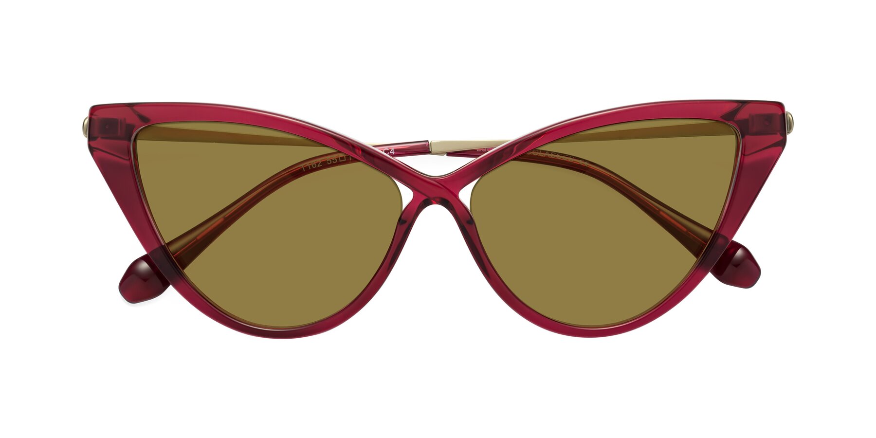Folded Front of Lucasta in Wine with Brown Polarized Lenses