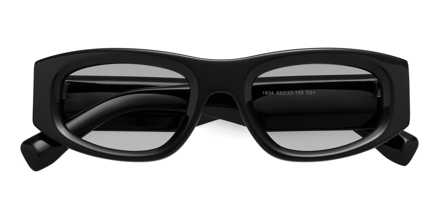 Folded Front of Elm in Black with Light Gray Tinted Lenses