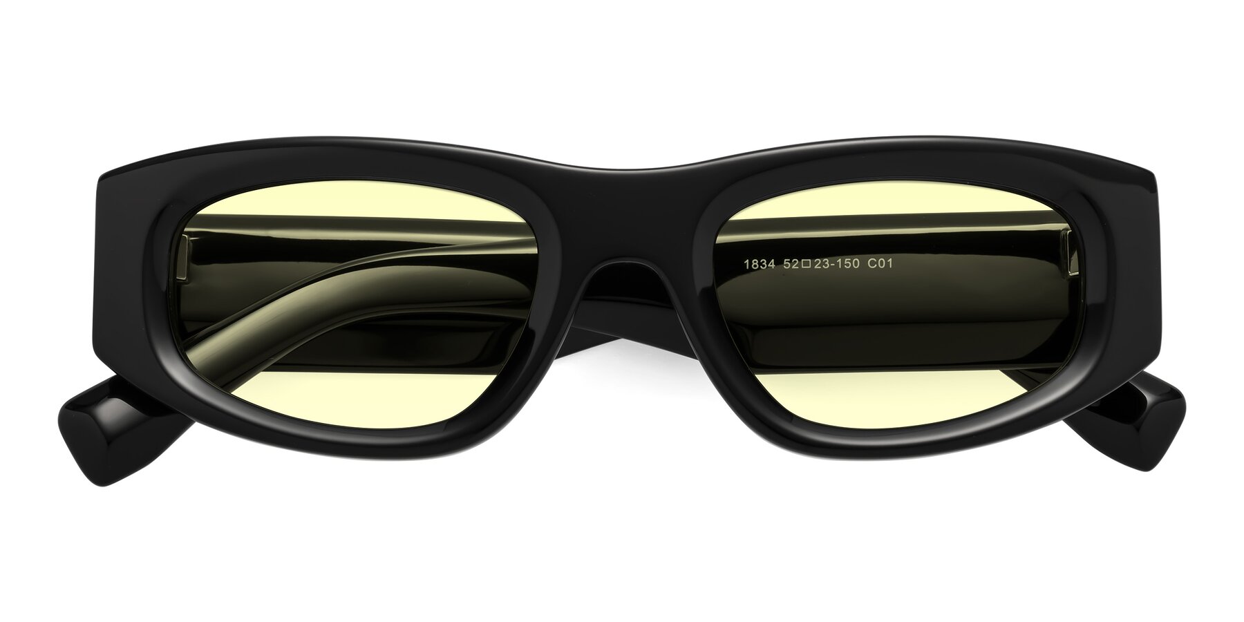 Folded Front of Elm in Black with Light Yellow Tinted Lenses