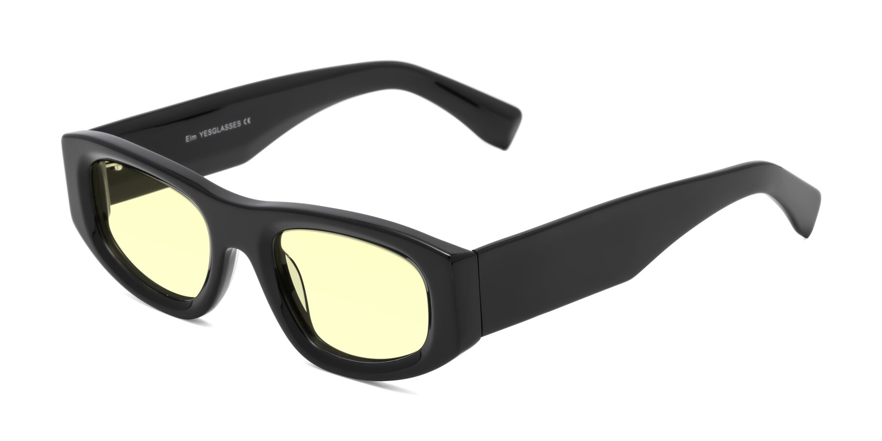 Angle of Elm in Black with Light Yellow Tinted Lenses