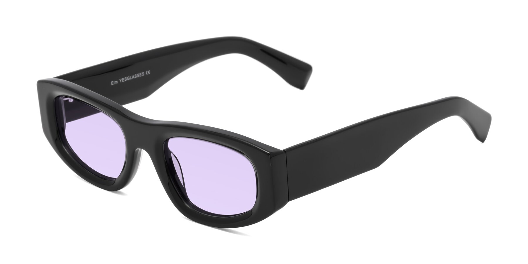 Angle of Elm in Black with Light Purple Tinted Lenses