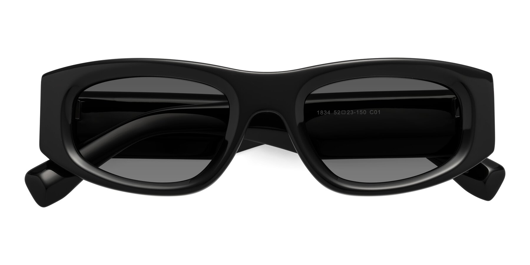 Folded Front of Elm in Black with Medium Gray Tinted Lenses