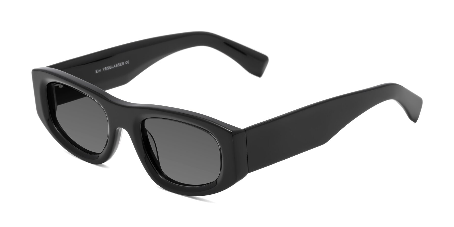 Angle of Elm in Black with Medium Gray Tinted Lenses